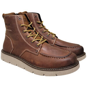 CAT Men Combat Ankle Boots Covert Boot Size US 11.5M Brown Leather